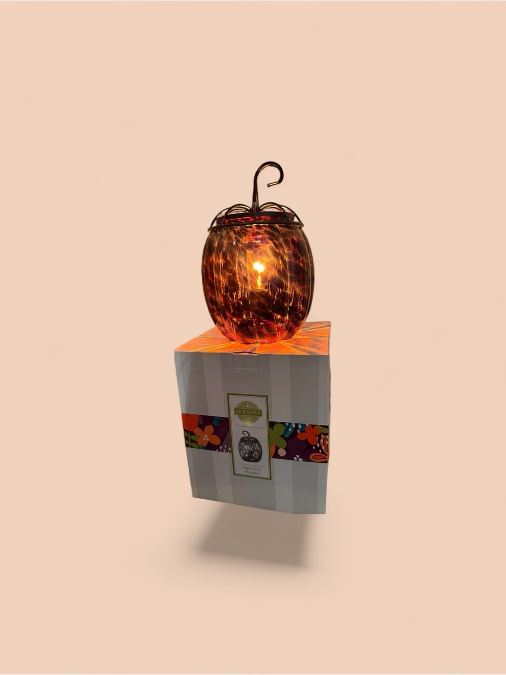 - Scentsy Tiger’s Eye Pumpkin Warmer 🎃✨ Amber/Brown